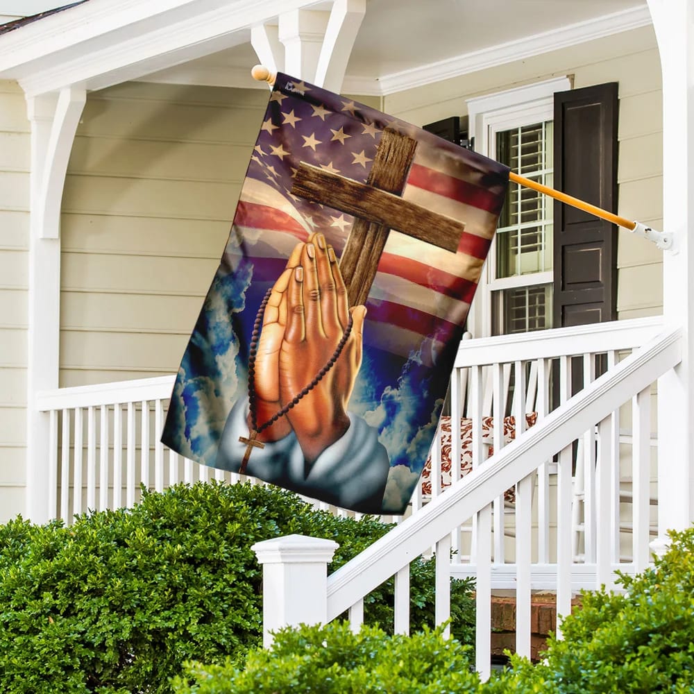 Prayer Han House Flags - Christian Garden Flags - Outdoor Christian Flag