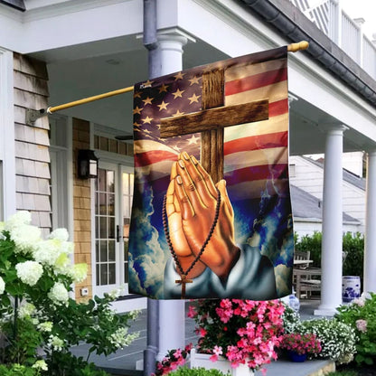 Prayer Han House Flags - Christian Garden Flags - Outdoor Christian Flag