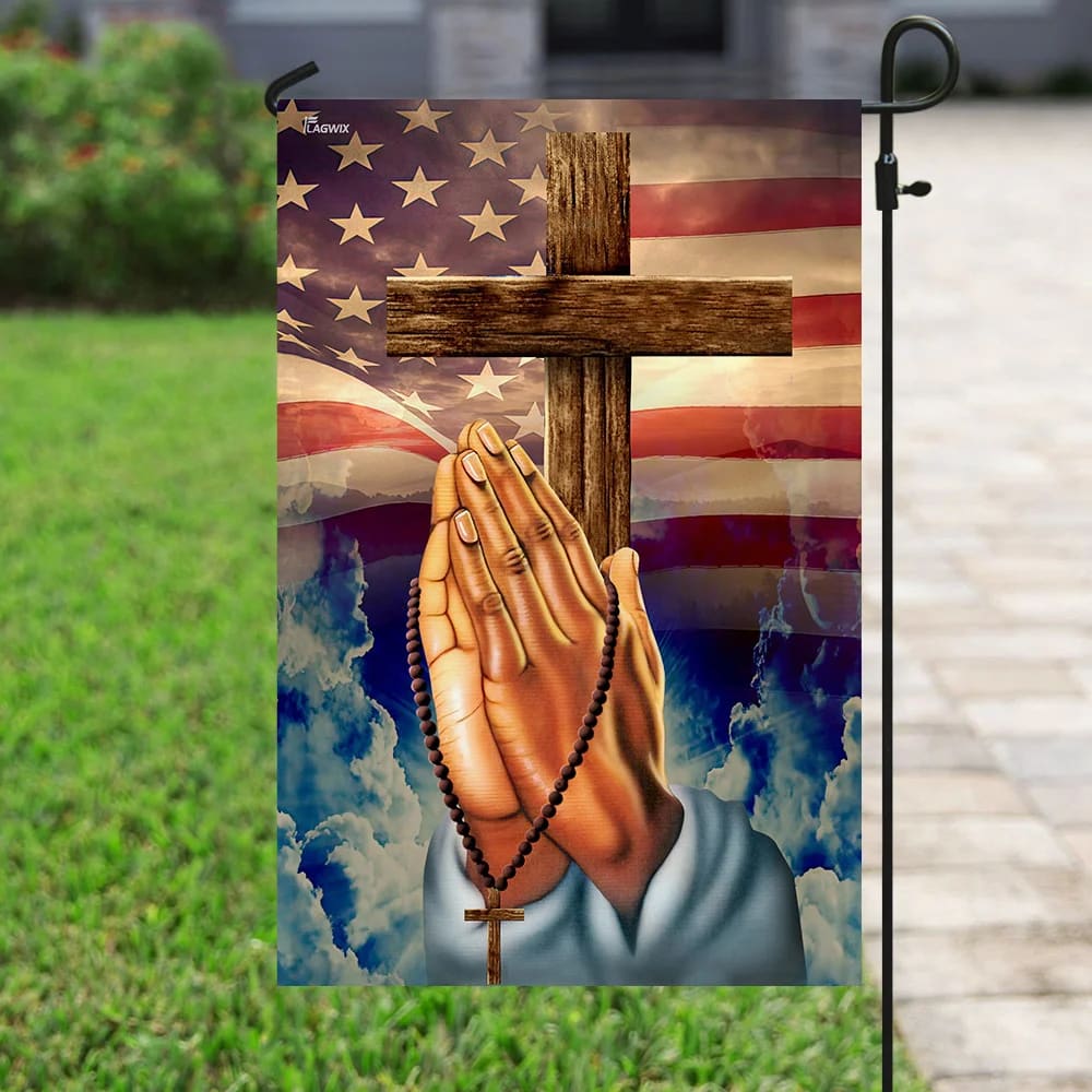 Prayer Han House Flags - Christian Garden Flags - Outdoor Christian Flag