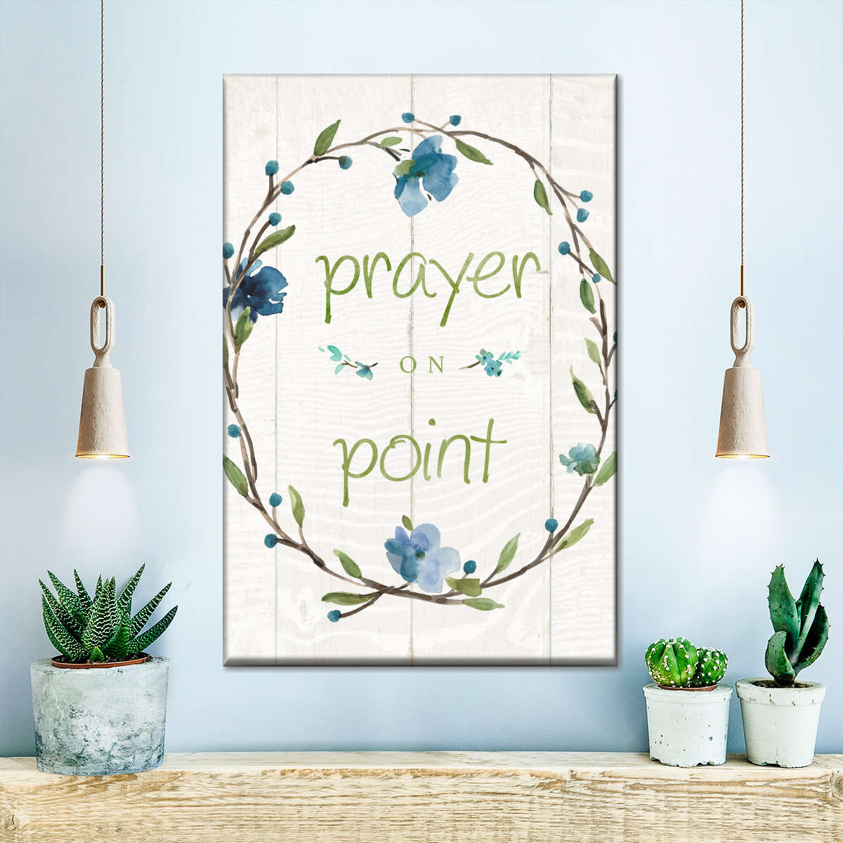 Prayer On Point Wall Art Canvas - Canvas Religious Wall Art - Christian Wall Decor Living Room