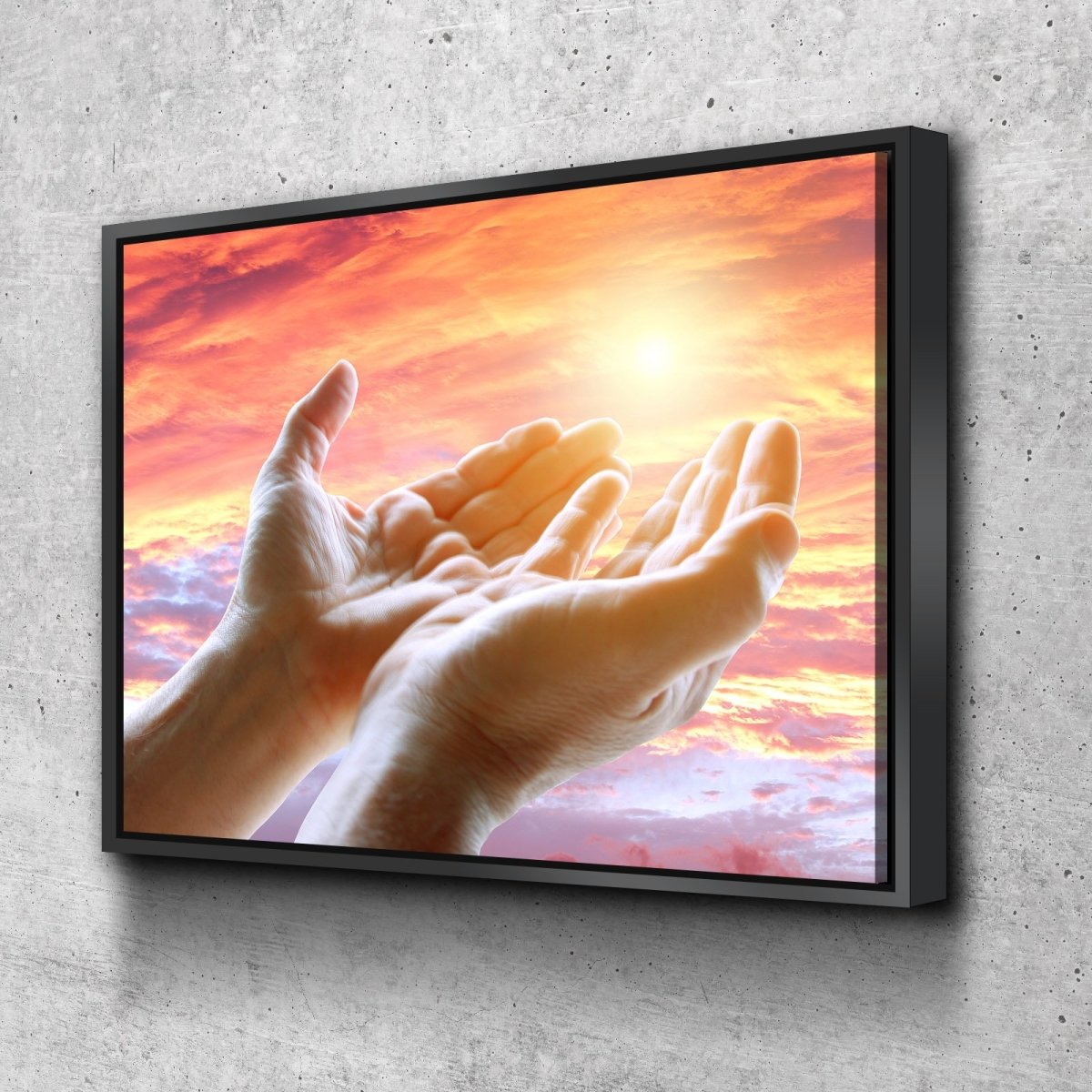 Prayer With Open Hands Wall Art - Christian Canvas Wall Art