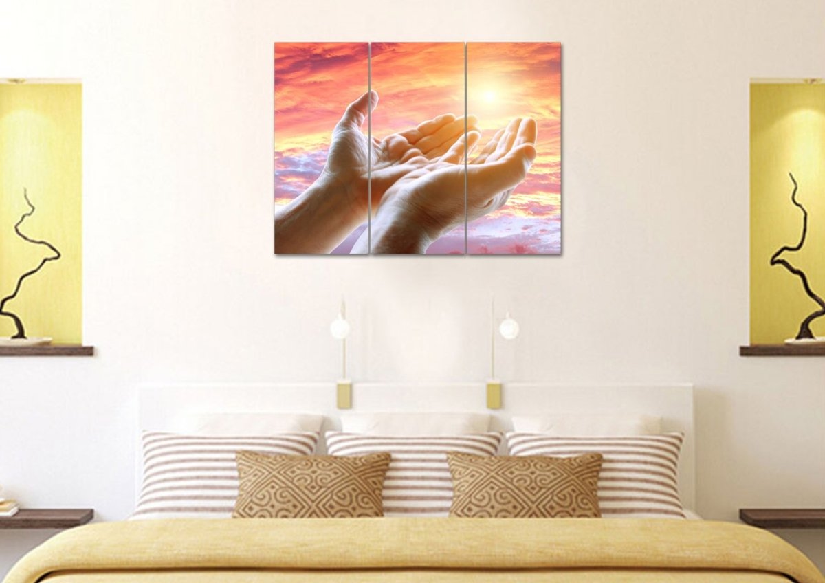 Prayer With Open Hands Wall Art - Christian Canvas Wall Art