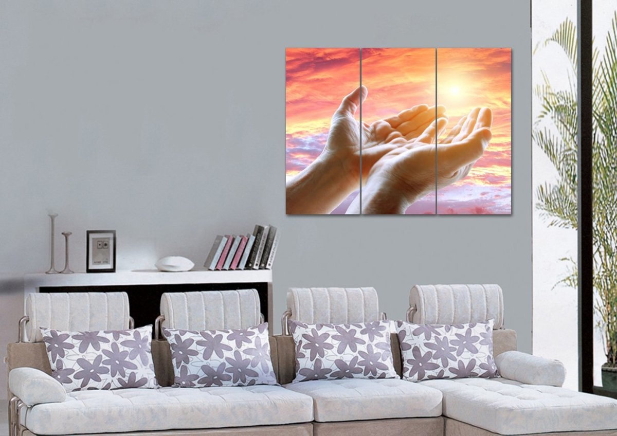 Prayer With Open Hands Wall Art - Christian Canvas Wall Art