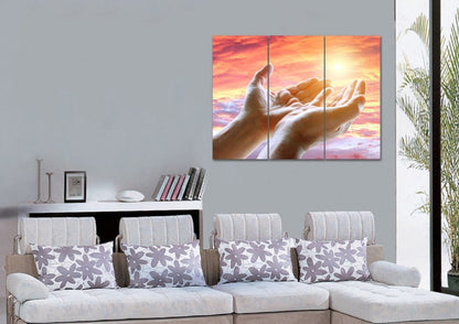 Prayer With Open Hands Wall Art - Christian Canvas Wall Art