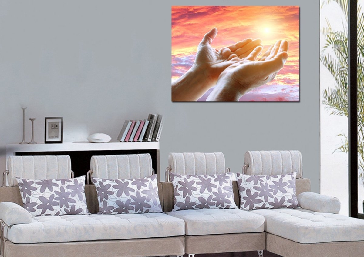 Prayer With Open Hands Wall Art - Christian Canvas Wall Art