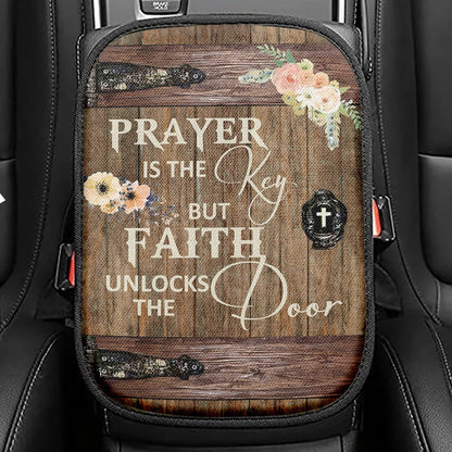 Prayers Go Up Blessings Come Down Christian Seat Box Cover, Bible Verse Car Center Console Cover, Scripture Car Interior Accessories