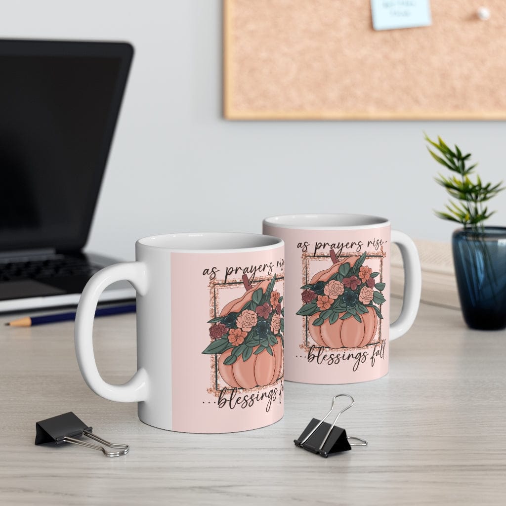 Prayers Go Up, Blessings Come Down Mug - Christian Mug - Bible Verse Mugs - Scripture Mugs