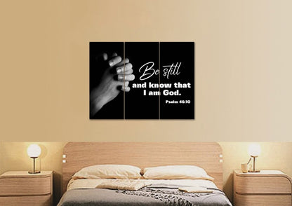 Praying Hands & Be Still Wall Art Canvas - Christian Canvas Wall Art