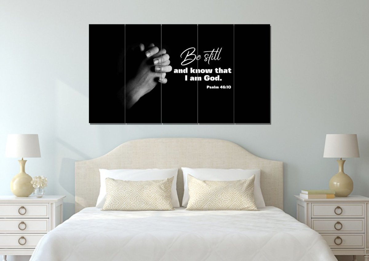 Praying Hands & Be Still Wall Art Canvas - Christian Canvas Wall Art