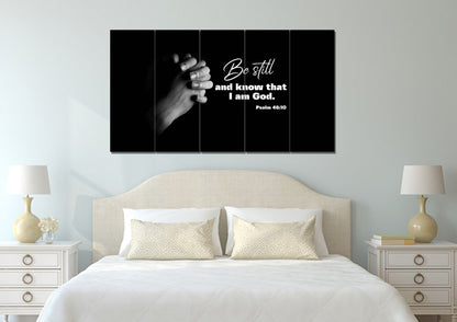 Praying Hands & Be Still Wall Art Canvas - Christian Canvas Wall Art