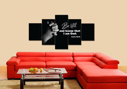 Praying Hands & Be Still Wall Art Canvas - Christian Canvas Wall Art