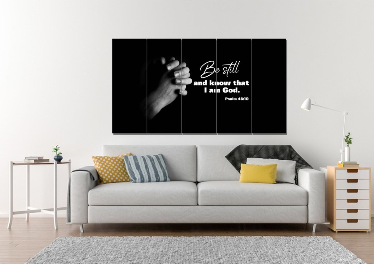 Praying Hands & Be Still Wall Art Canvas - Christian Canvas Wall Art