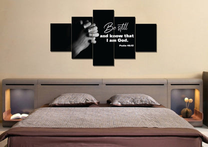 Praying Hands & Be Still Wall Art Canvas - Christian Canvas Wall Art