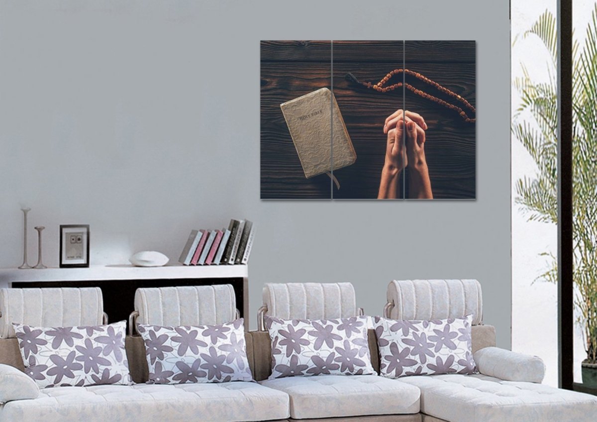 Praying Hands In Prayer Wall Art Canvas - Christian Canvas Wall Art
