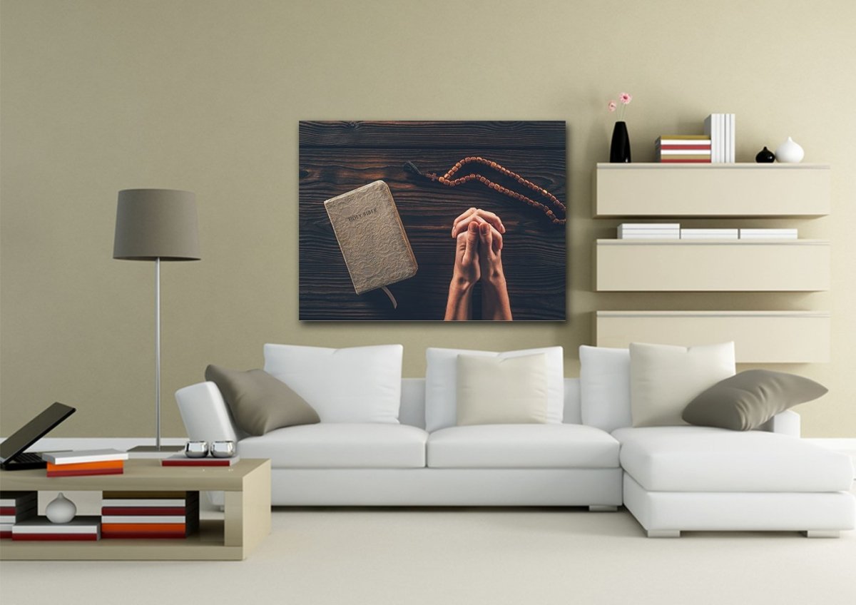 Praying Hands In Prayer Wall Art Canvas - Christian Canvas Wall Art