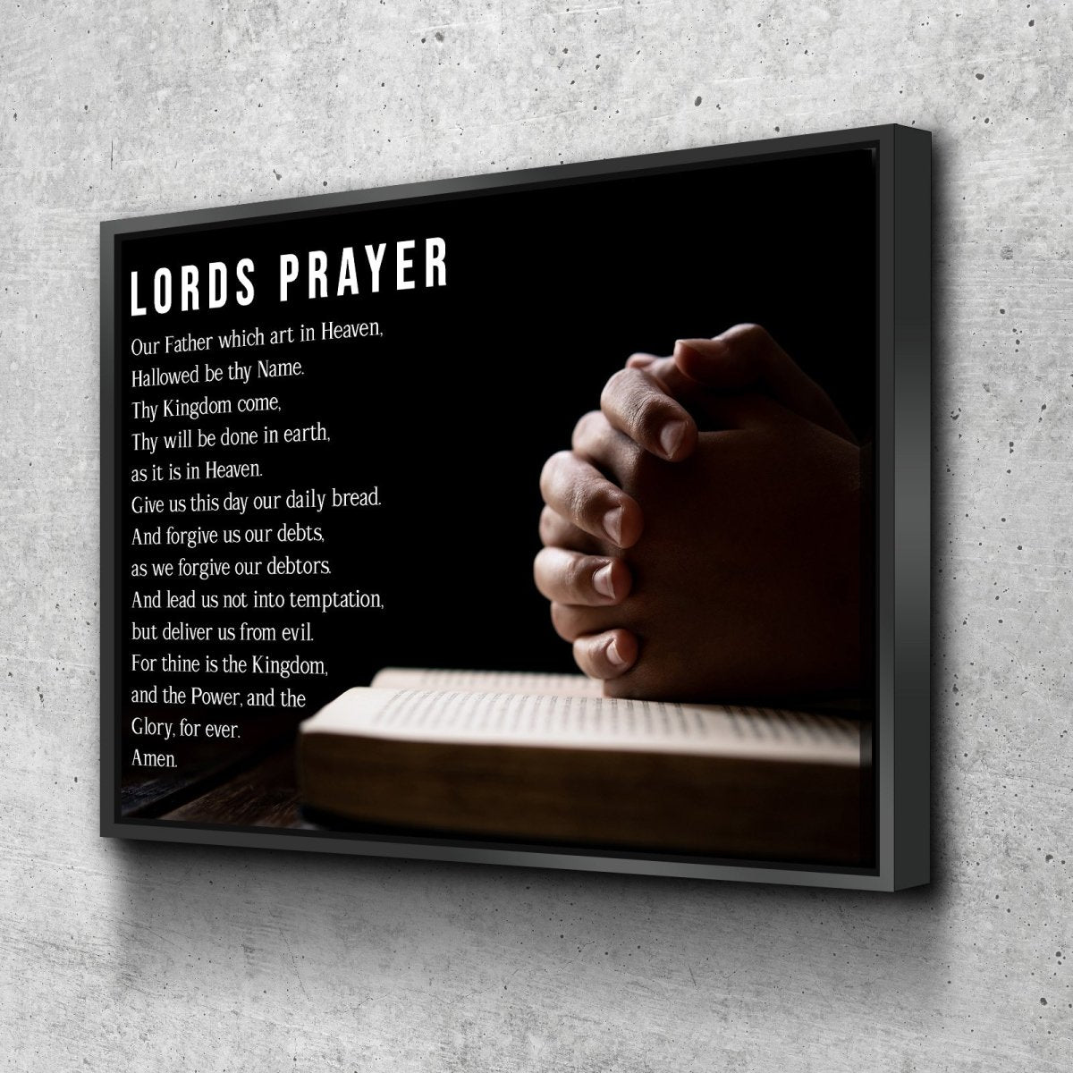 Praying The Lords Prayer - Christian Canvas Wall Art