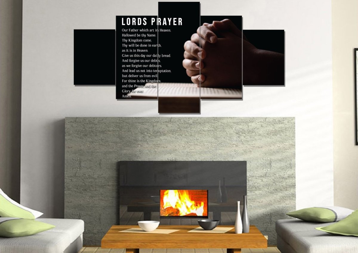 Praying The Lords Prayer - Christian Canvas Wall Art