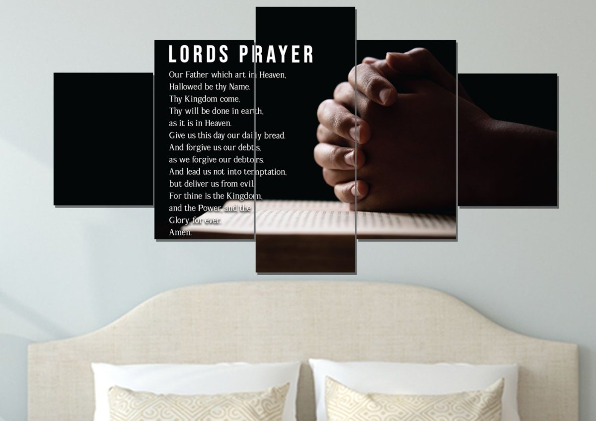 Praying The Lords Prayer - Christian Canvas Wall Art