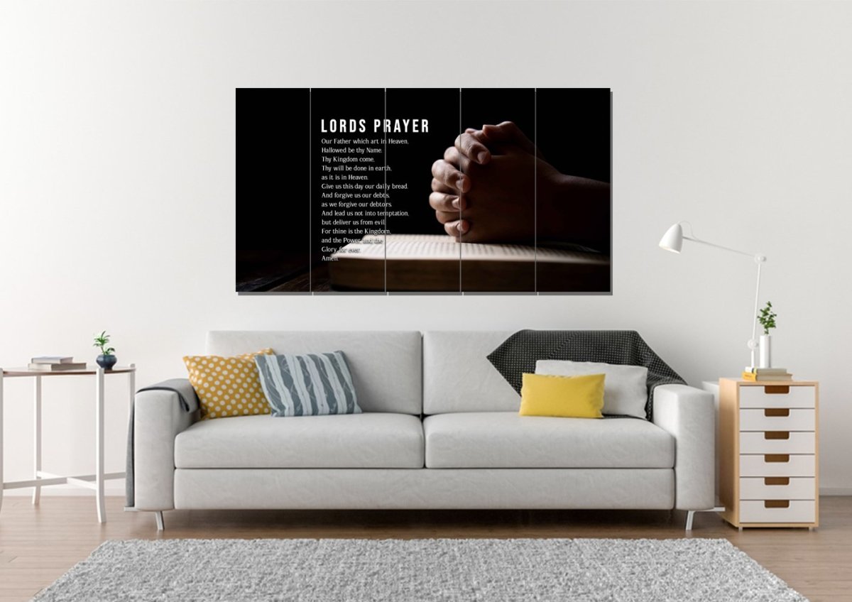Praying The Lords Prayer - Christian Canvas Wall Art