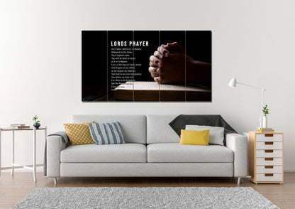 Praying The Lords Prayer - Christian Canvas Wall Art