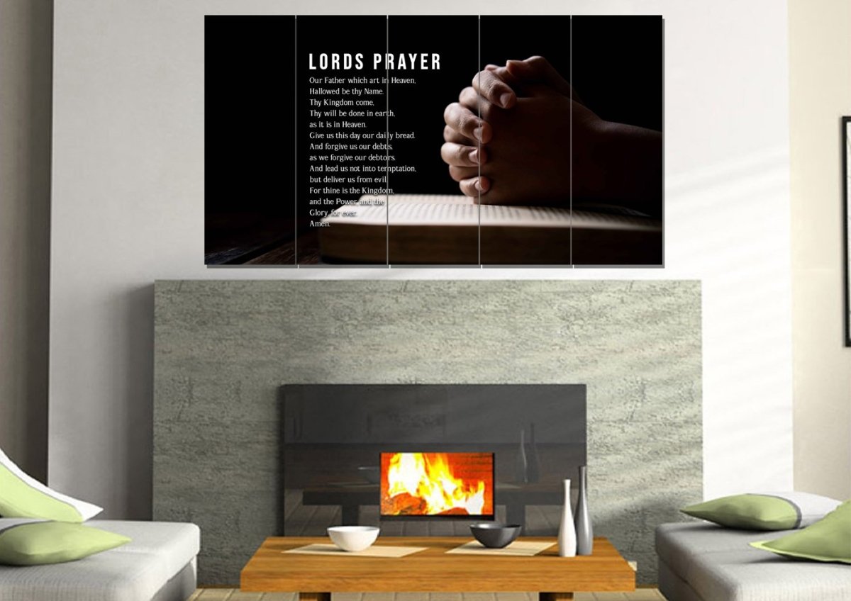 Praying The Lords Prayer - Christian Canvas Wall Art