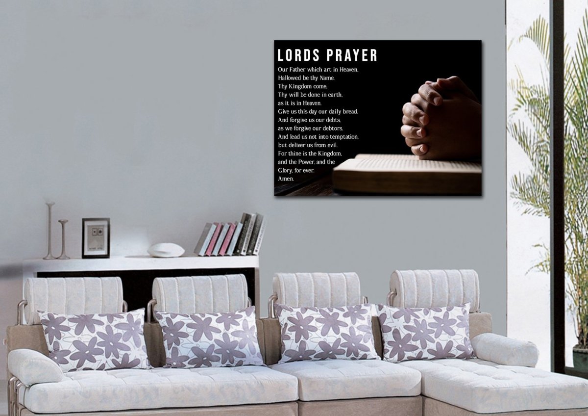 Praying The Lords Prayer - Christian Canvas Wall Art