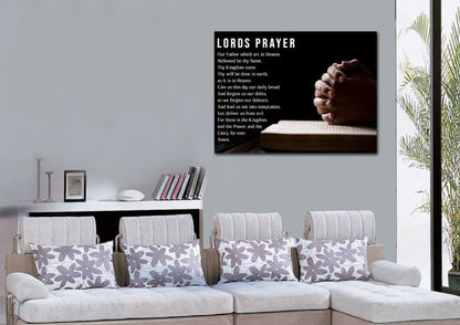 Praying The Lords Prayer - Christian Canvas Wall Art