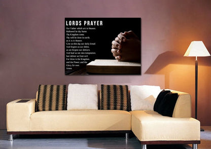 Praying The Lords Prayer - Christian Canvas Wall Art