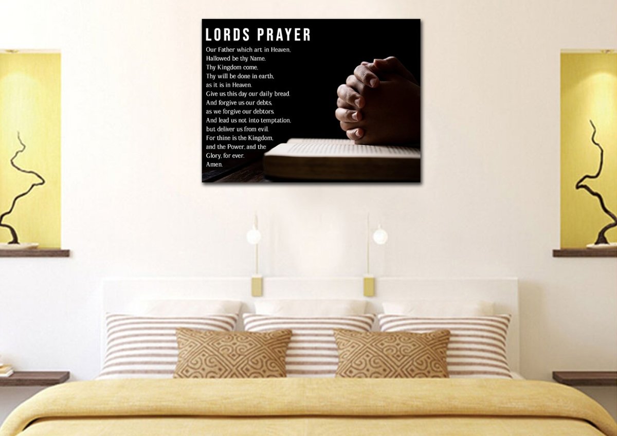 Praying The Lords Prayer - Christian Canvas Wall Art