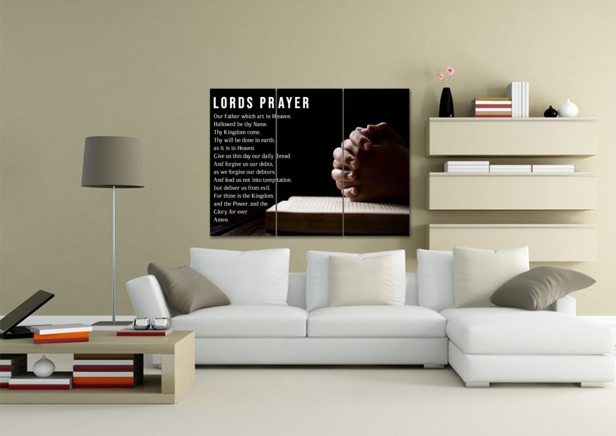 Praying The Lords Prayer - Christian Canvas Wall Art