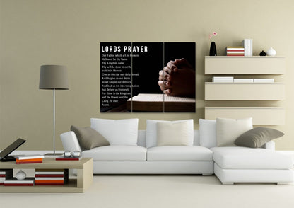 Praying The Lords Prayer - Christian Canvas Wall Art