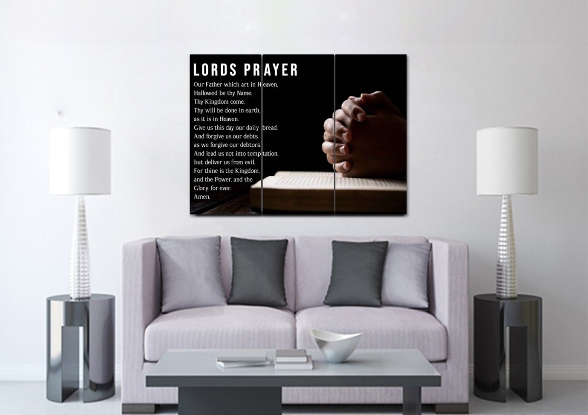 Praying The Lords Prayer - Christian Canvas Wall Art