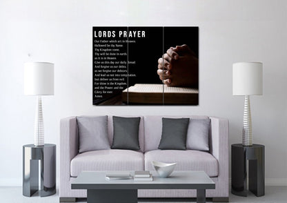 Praying The Lords Prayer - Christian Canvas Wall Art
