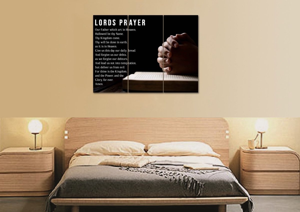 Praying The Lords Prayer - Christian Canvas Wall Art