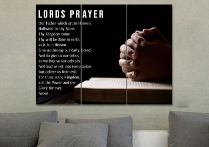 Praying The Lords Prayer - Christian Canvas Wall Art