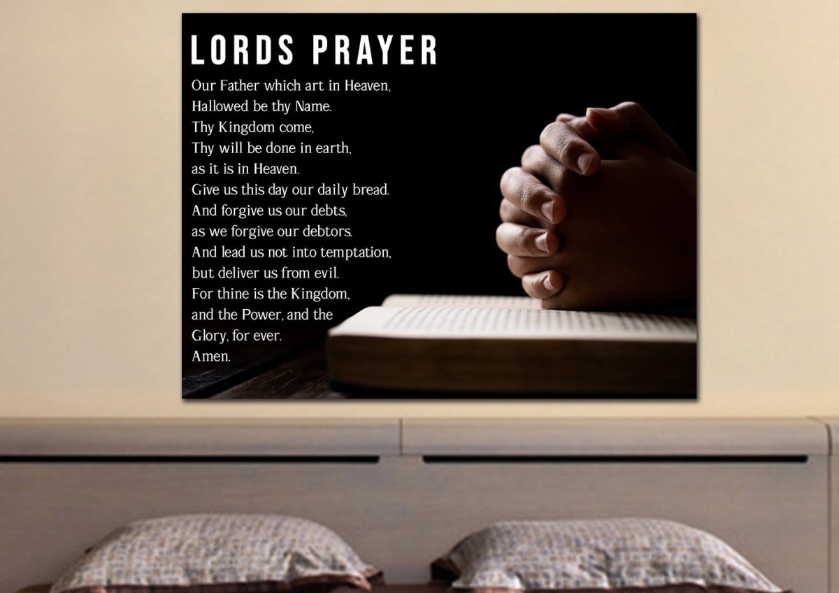 Praying The Lords Prayer - Christian Canvas Wall Art