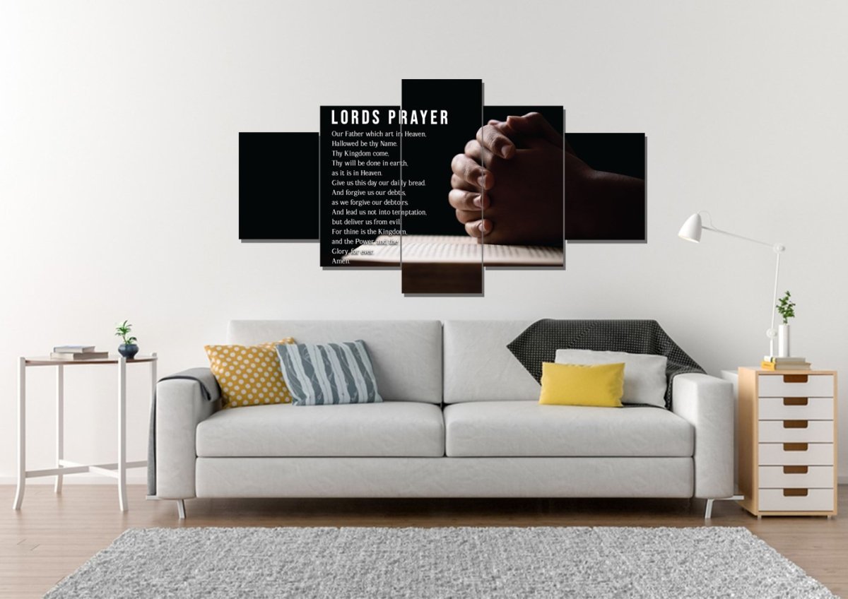 Praying The Lords Prayer - Christian Canvas Wall Art