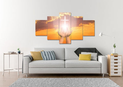 Praying To The Cross Canvas - Christian Canvas Wall Art