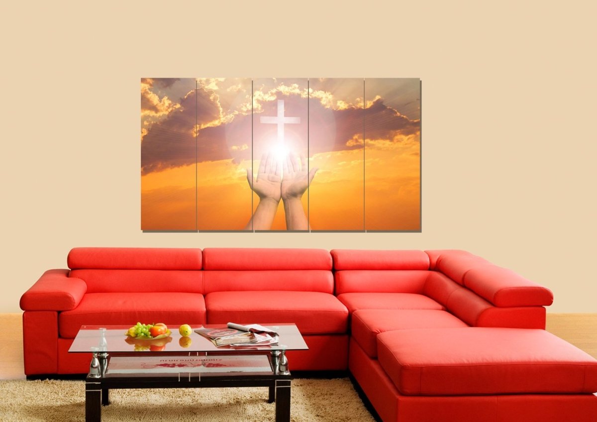 Praying To The Cross Canvas - Christian Canvas Wall Art
