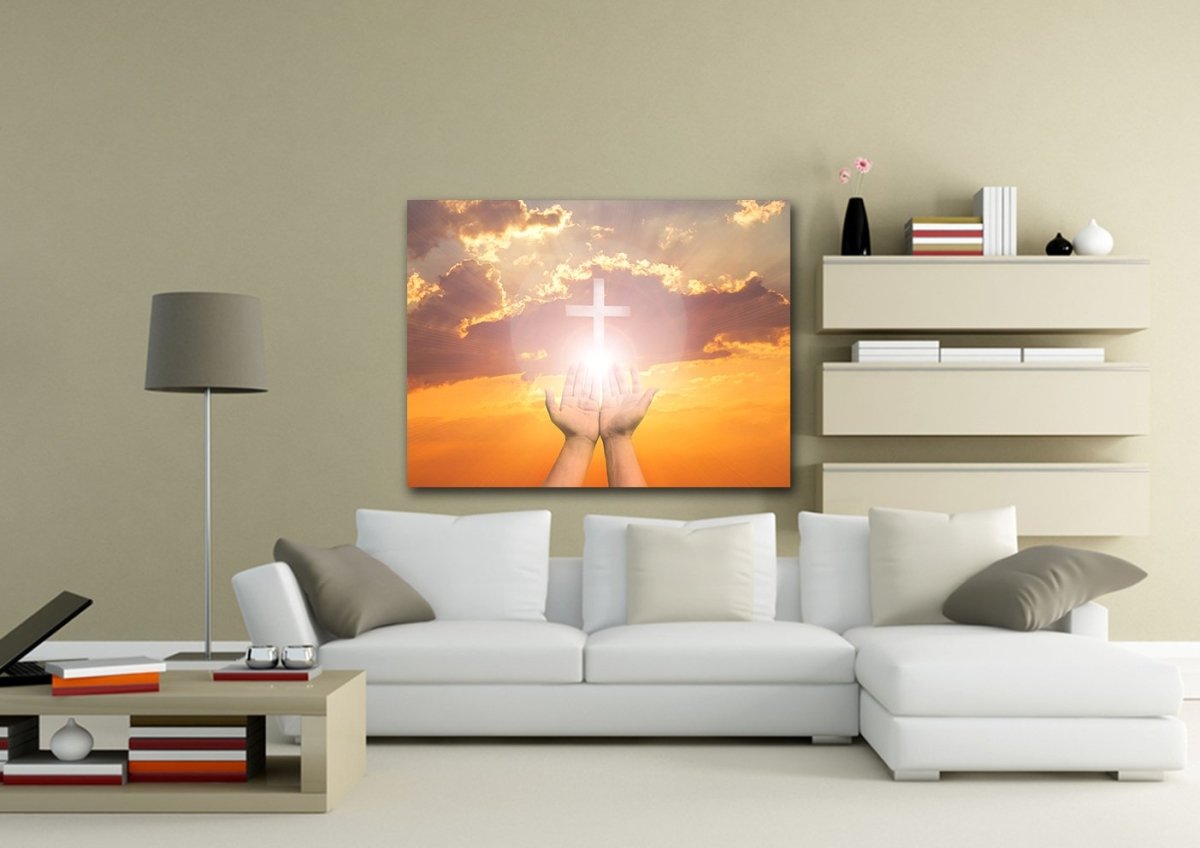 Praying To The Cross Canvas - Christian Canvas Wall Art
