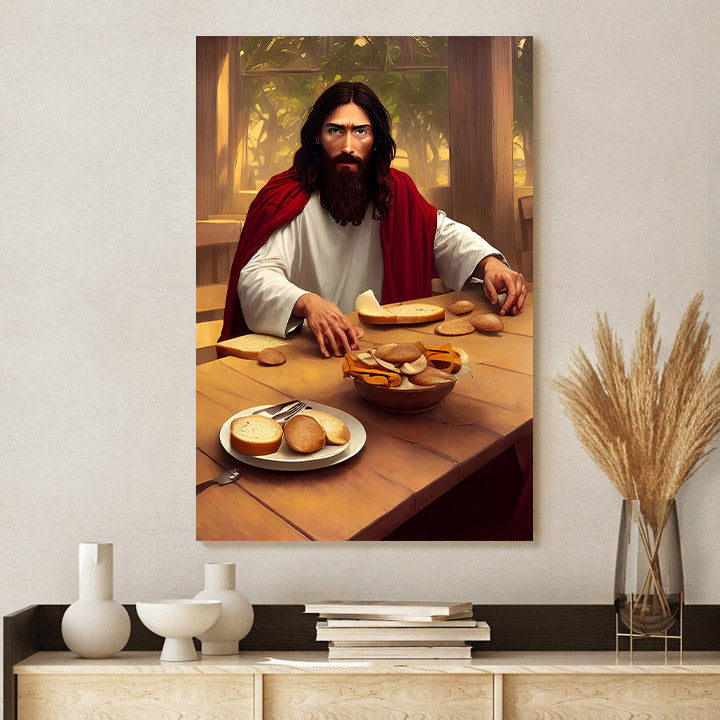 Premium Ai Generated Art A Seat At The Table With - Jesus Canvas Art - Christian Wall Art