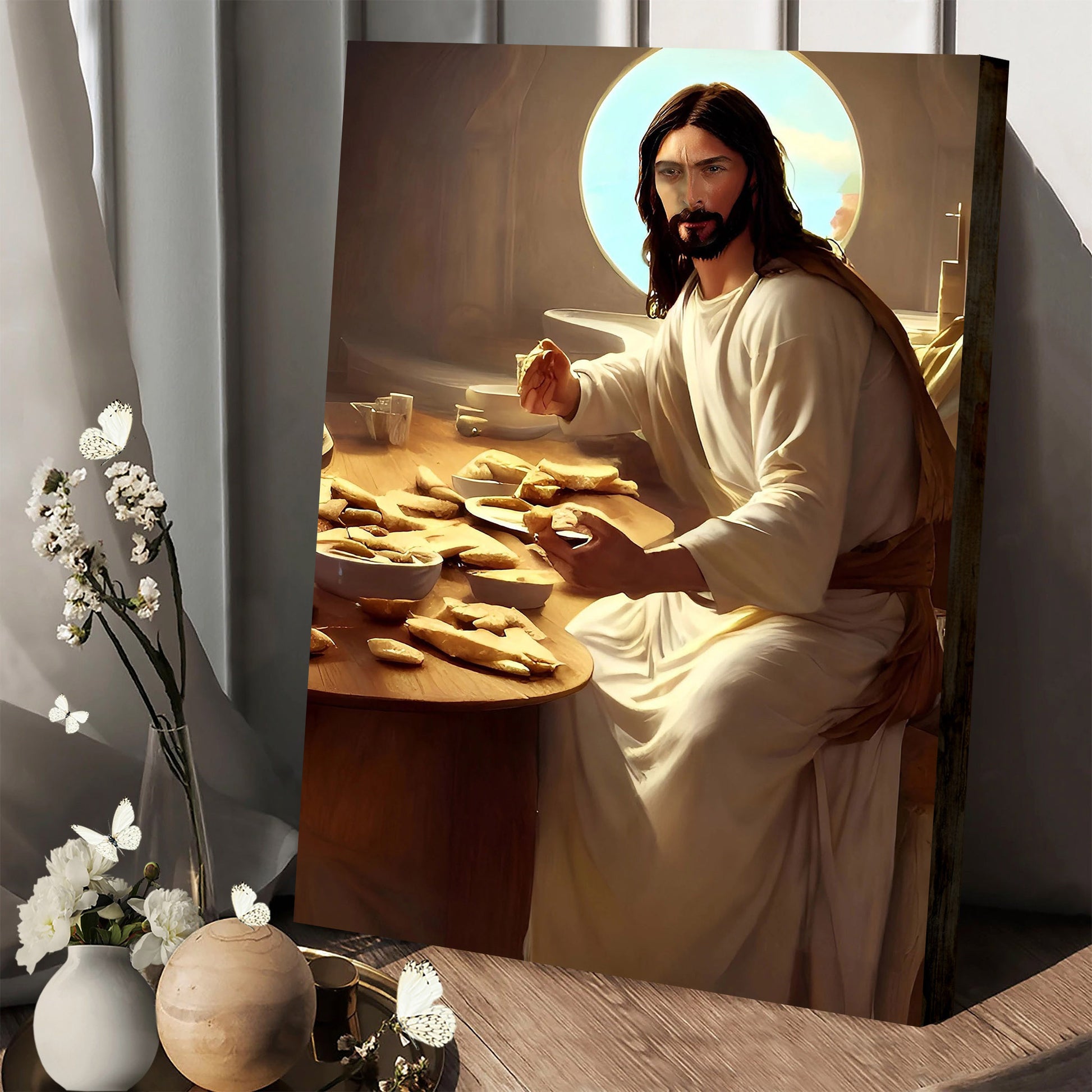 Premium Generated Art Jesus The Bread Of Life - Jesus Canvas Art - Christian Wall Art