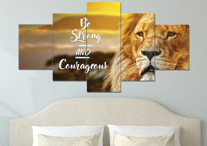 Pride Lion #6 Joshua 19 Be Strong And Courageous Wall Art - Christian Canvas Wall Art