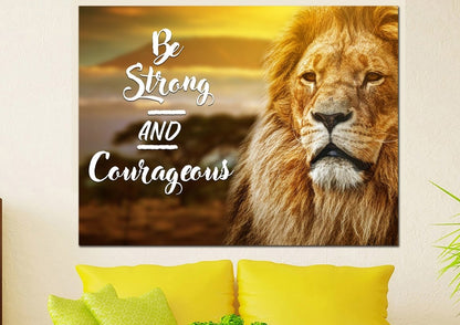 Pride Lion #6 Joshua 19 Be Strong And Courageous Wall Art - Christian Canvas Wall Art