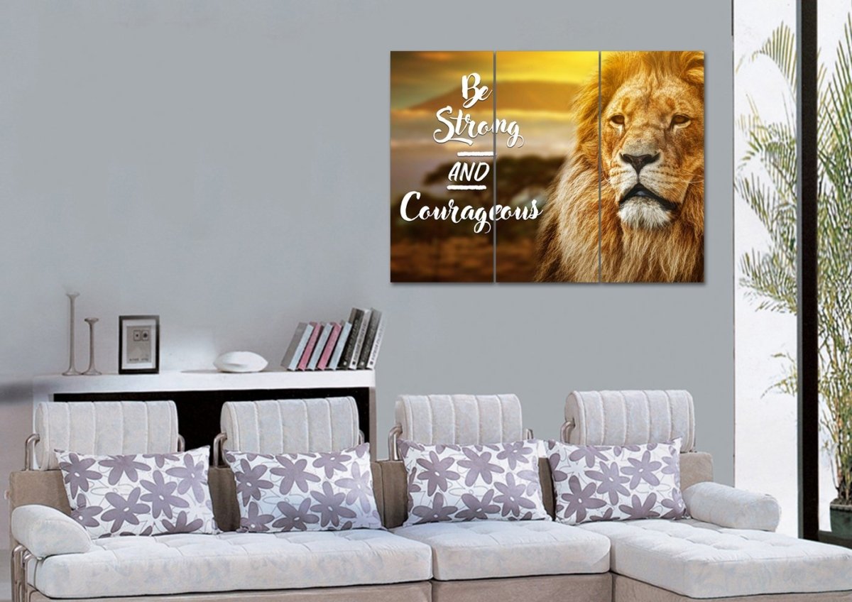 Pride Lion #6 Joshua 19 Be Strong And Courageous Wall Art - Christian Canvas Wall Art