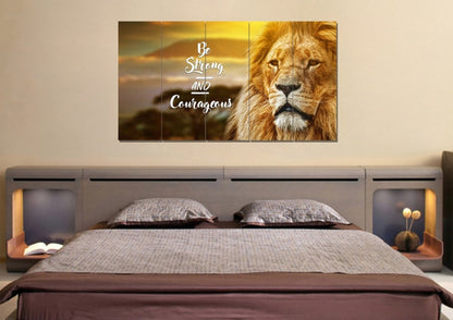 Pride Lion #6 Joshua 19 Be Strong And Courageous Wall Art - Christian Canvas Wall Art