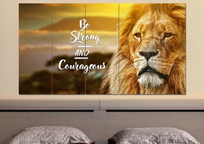 Pride Lion #6 Joshua 19 Be Strong And Courageous Wall Art - Christian Canvas Wall Art