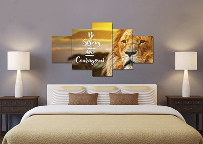 Pride Lion #6 Joshua 19 Be Strong And Courageous Wall Art - Christian Canvas Wall Art