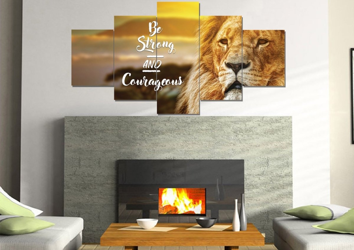 Pride Lion #6 Joshua 19 Be Strong And Courageous Wall Art - Christian Canvas Wall Art