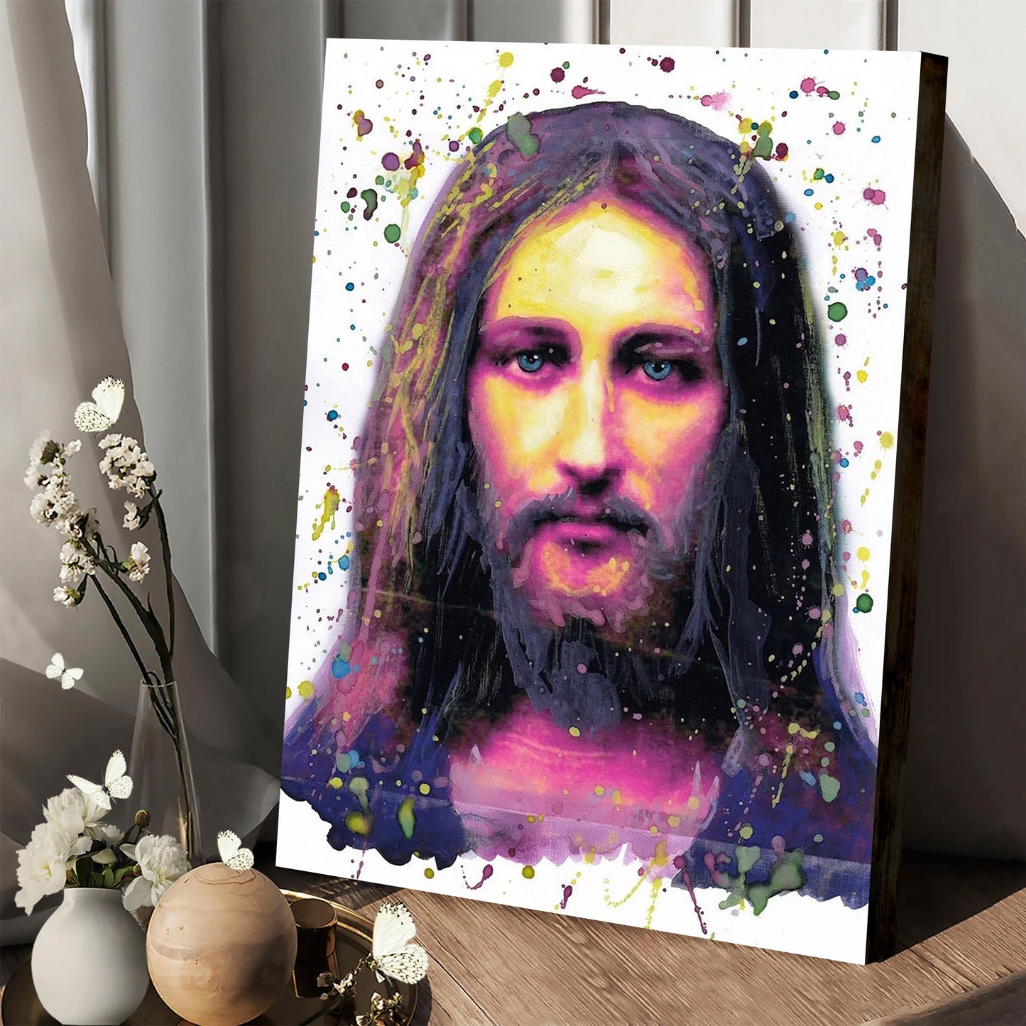 Print Handmade Jesus Christ Icon Painted Icon Catholic - Canvas Pictures - Jesus Canvas Art - Christian Wall Art